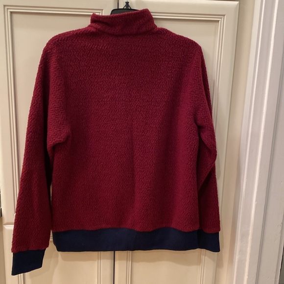 Patagonia Women's Woolyester Fleece Pullover Quarter Zip Size Medium Red Maroon - Picture 2 of 5